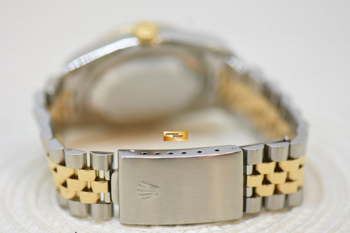 [SOLD] ROLEX OYSTER DATEJUST 36mm HALF-GOLD IN JUBILEE BRACELET WHITE DIAMOND ROMAN DIAL 16233 (QUICKSET-DATE) (MINT)