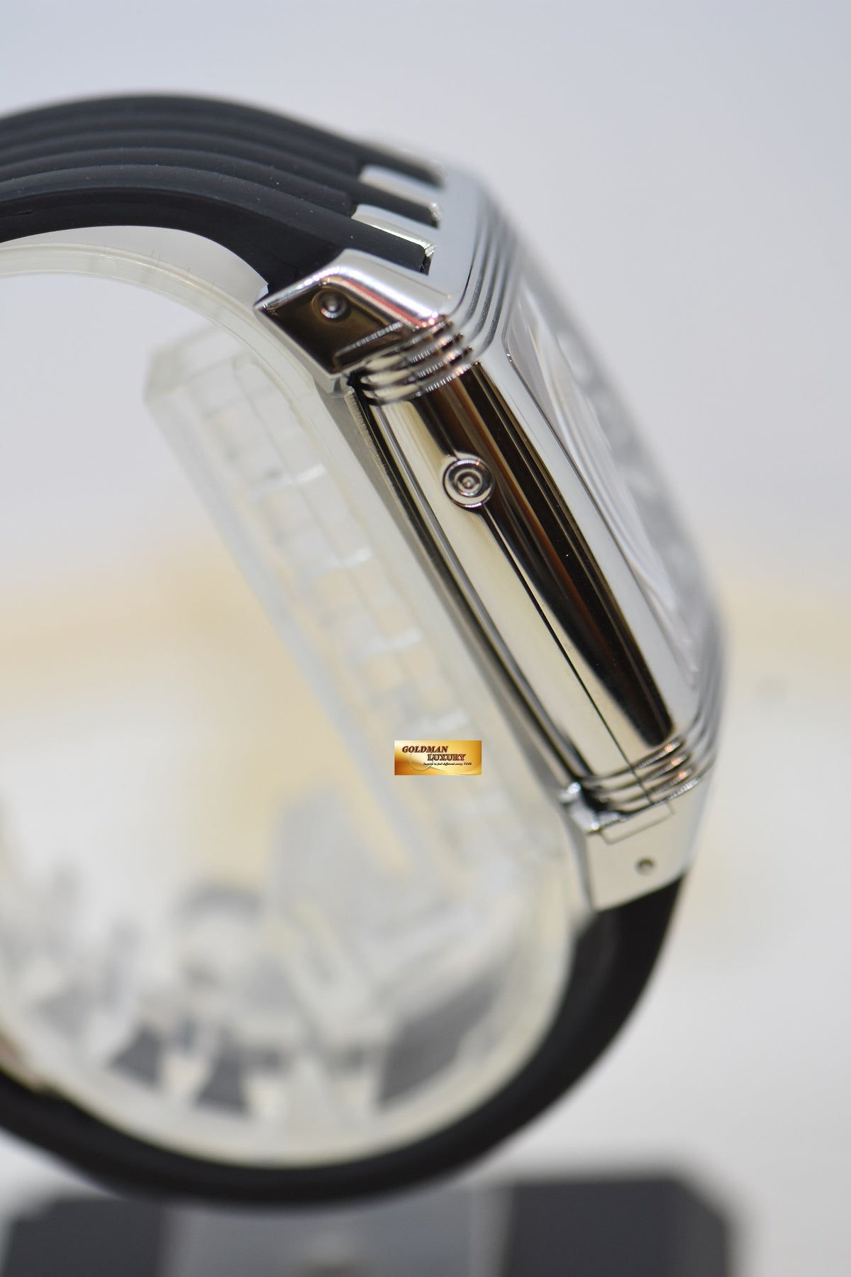 [SOLD] JLC REVERSO DUO GRANSPORT BLACK DIAL STEEL IN RUBBER STRAP MANUAL WINDING 295.8.51 (MINT)