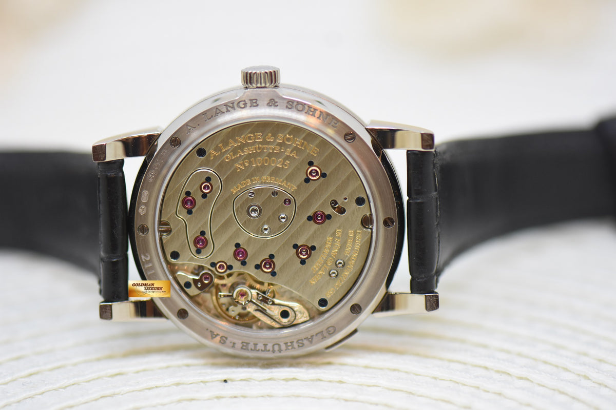 [SOLD] A.LANGE & SOHNE LANGE 1 SILVER DIAL BIG DATE POWER RESERVE WHITE GOLD IN LEATHER STRAP MANUAL WINDING 101.039 (MINT)