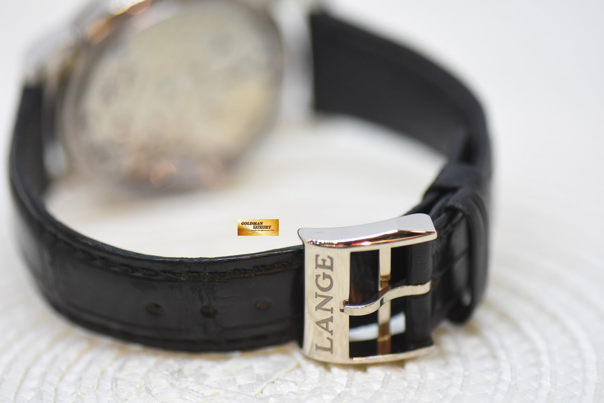 [SOLD] A.LANGE & SOHNE LANGE 1 SILVER DIAL BIG DATE POWER RESERVE WHITE GOLD IN LEATHER STRAP MANUAL WINDING 101.039 (MINT)