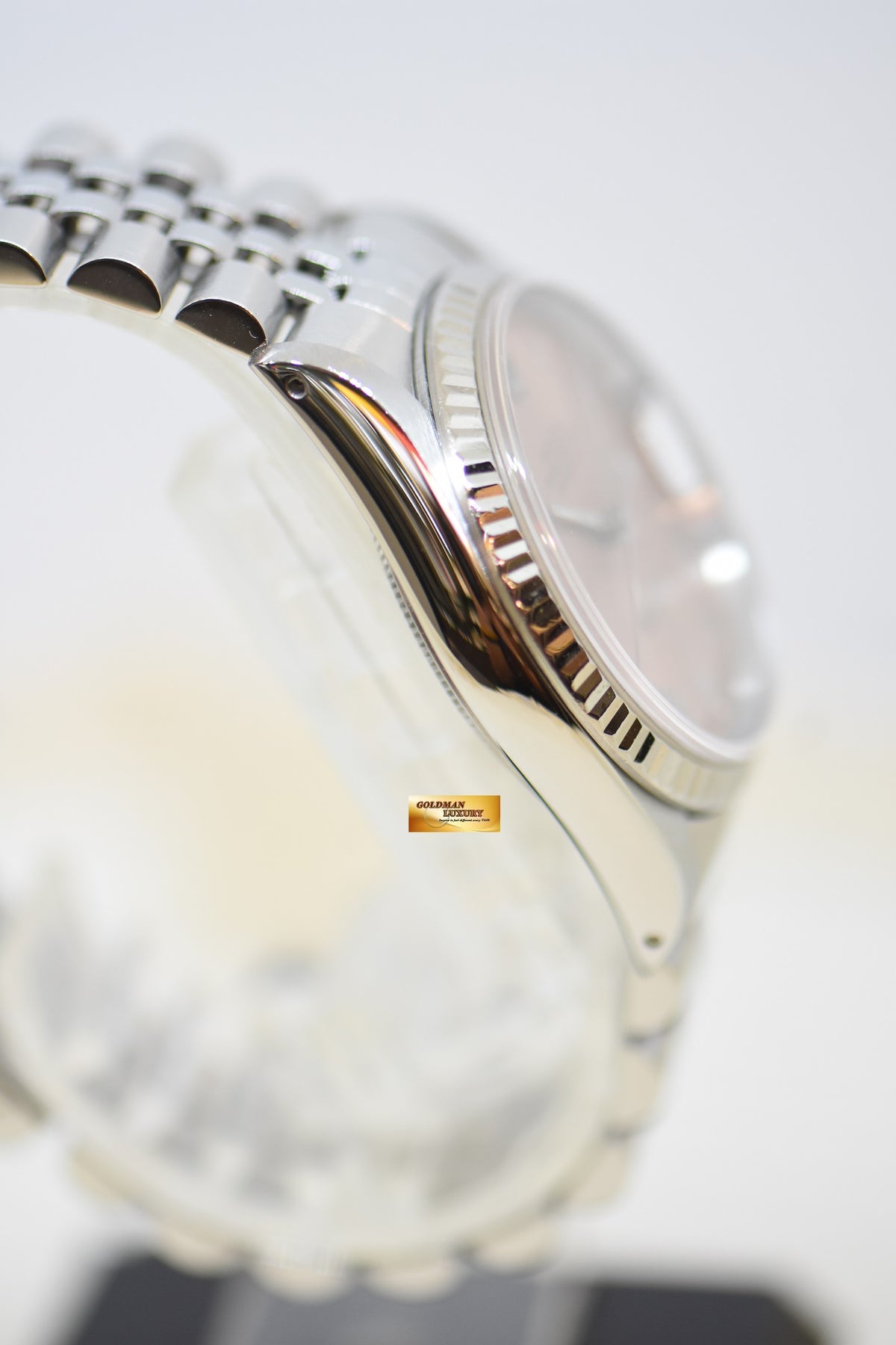 [SOLD] ROLEX OYSTER DATEJUST 36mm STEEL IN JUBILEE BRACELET SALMON ROMAN DIAL 16234 (QUICKSET-DATE) (MINT)