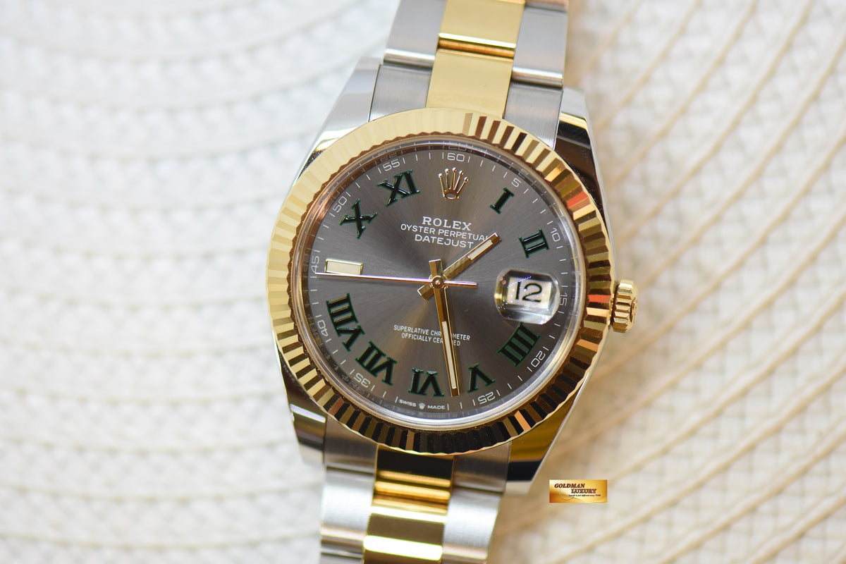 [SOLD] ROLEX OYSTER PERPETUAL DATEJUST 41mm GOLD /  STEEL OYSTER BRACELET “WIMBLEDON DIAL” 126333 (LNIB)