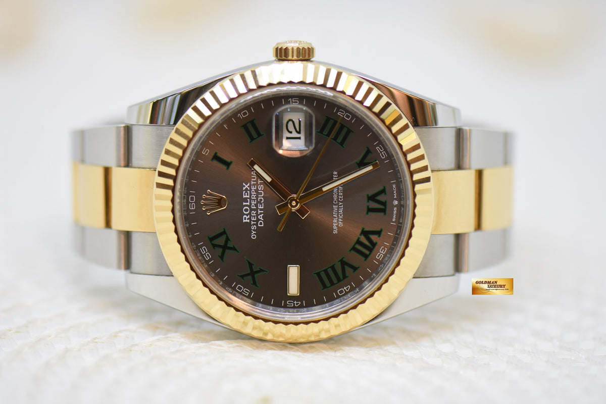 [SOLD] ROLEX OYSTER PERPETUAL DATEJUST 41mm GOLD /  STEEL OYSTER BRACELET “WIMBLEDON DIAL” 126333 (LNIB)