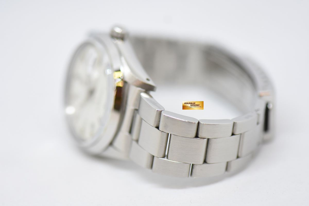[SOLD] ROLEX OYSTER PERPETUAL DATE 34mm STEEL IN BRACELET WHITE DIAL 15000 (QUICKSET-DATE) (MINT)