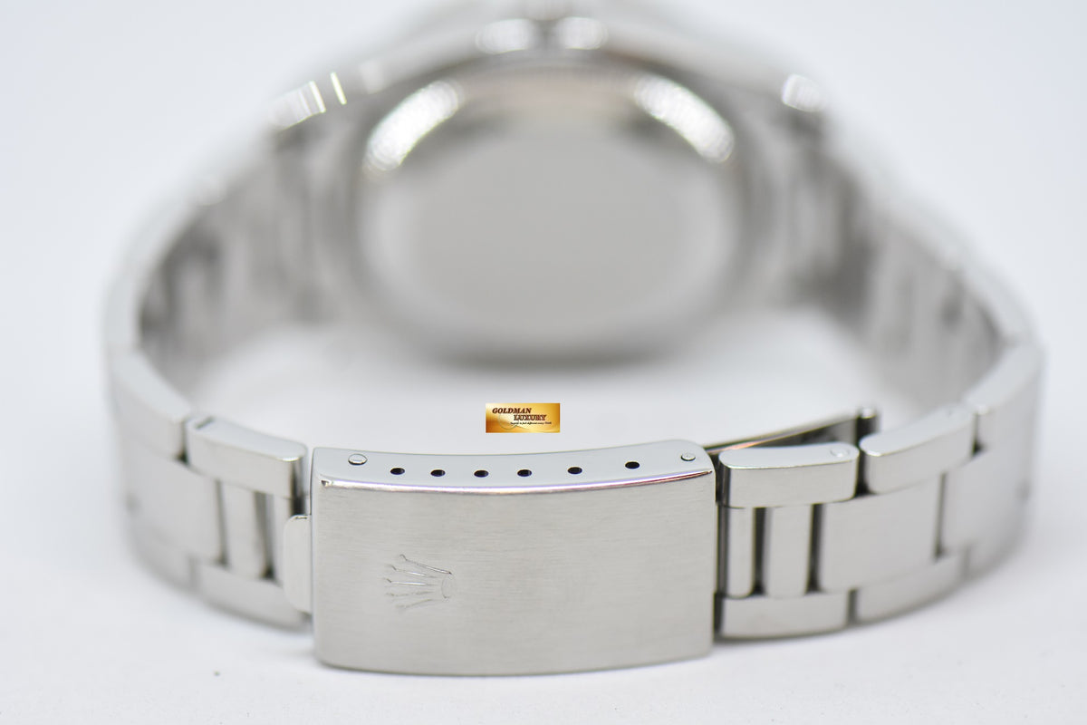 [SOLD] ROLEX OYSTER PERPETUAL DATE 34mm STEEL IN BRACELET ENGINE-TURN BEZEL SILVER DIAL 15210 (QUICKSET-DATE) (MINT)