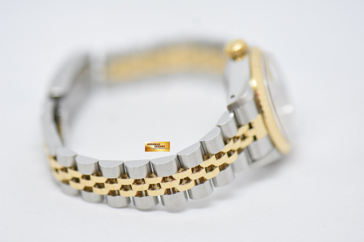 [SOLD] ROLEX OYSTER DATEJUST 26mm HALF-GOLD IN JUBILEE BRACELET GOLD ARABIC DIAL 69173 (MINT)