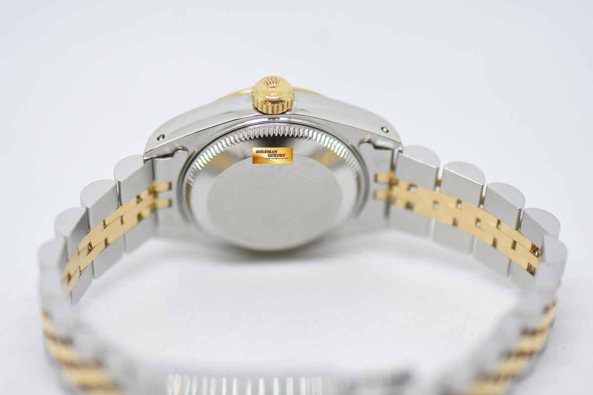 [SOLD] ROLEX OYSTER DATEJUST 26mm HALF-GOLD IN JUBILEE BRACELET GOLD ARABIC DIAL 69173 (MINT)