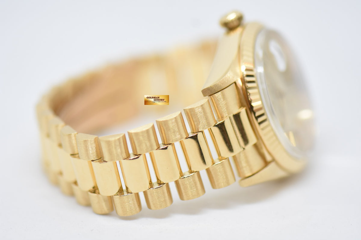 [SOLD] ROLEX OYSTER PERPETUAL DAY-DATE 36mm YELLOW GOLD IN PRESIDENT BRACELET GOLD DIAL (NON-QUICK-SET DATE) 1803 (VINTAGE)