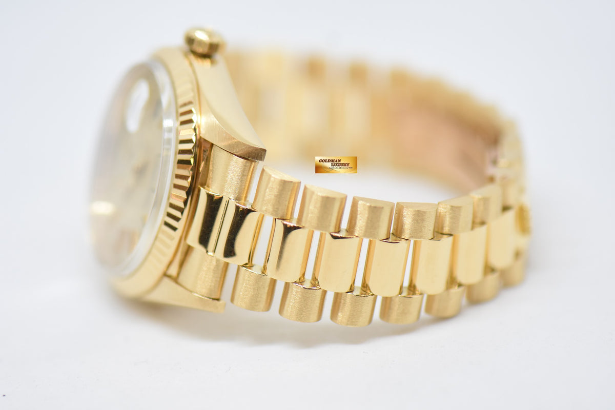 [SOLD] ROLEX OYSTER PERPETUAL DAY-DATE 36mm YELLOW GOLD IN PRESIDENT BRACELET GOLD DIAL (NON-QUICK-SET DATE) 1803 (VINTAGE)