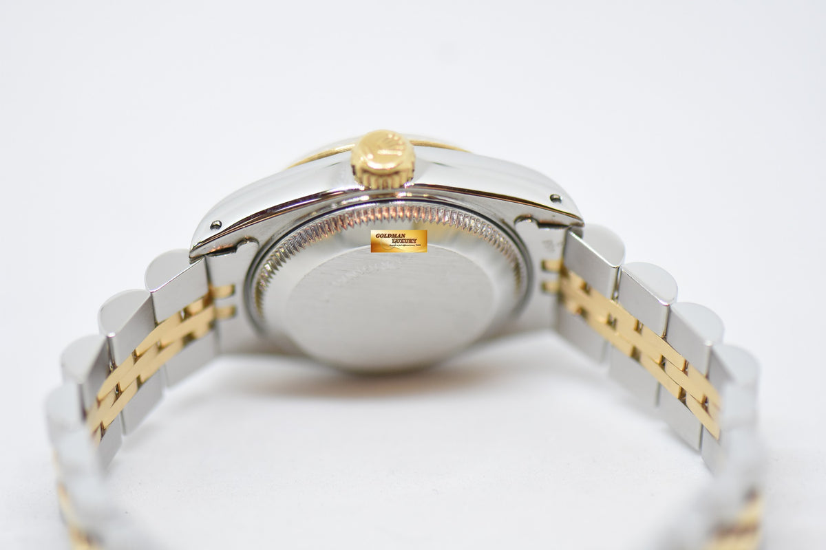 [SOLD] ROLEX OYSTER DATEJUST 26mm HALF-GOLD IN JUBILEE BRACELET GOLD LINEN DIAL 69173 (MINT)