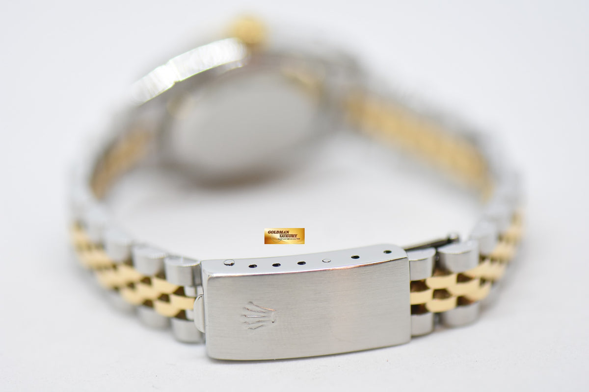 [SOLD] ROLEX OYSTER DATEJUST 26mm HALF-GOLD IN JUBILEE BRACELET GOLD LINEN DIAL 69173 (MINT)