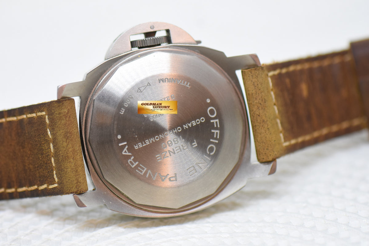 [SOLD] PANERAI LUMINOR GMT 44mm TITANIUM IN LEATHER BLUE ANTHRACITE DIAL AUTOMATIC PAM 89 (MINT)