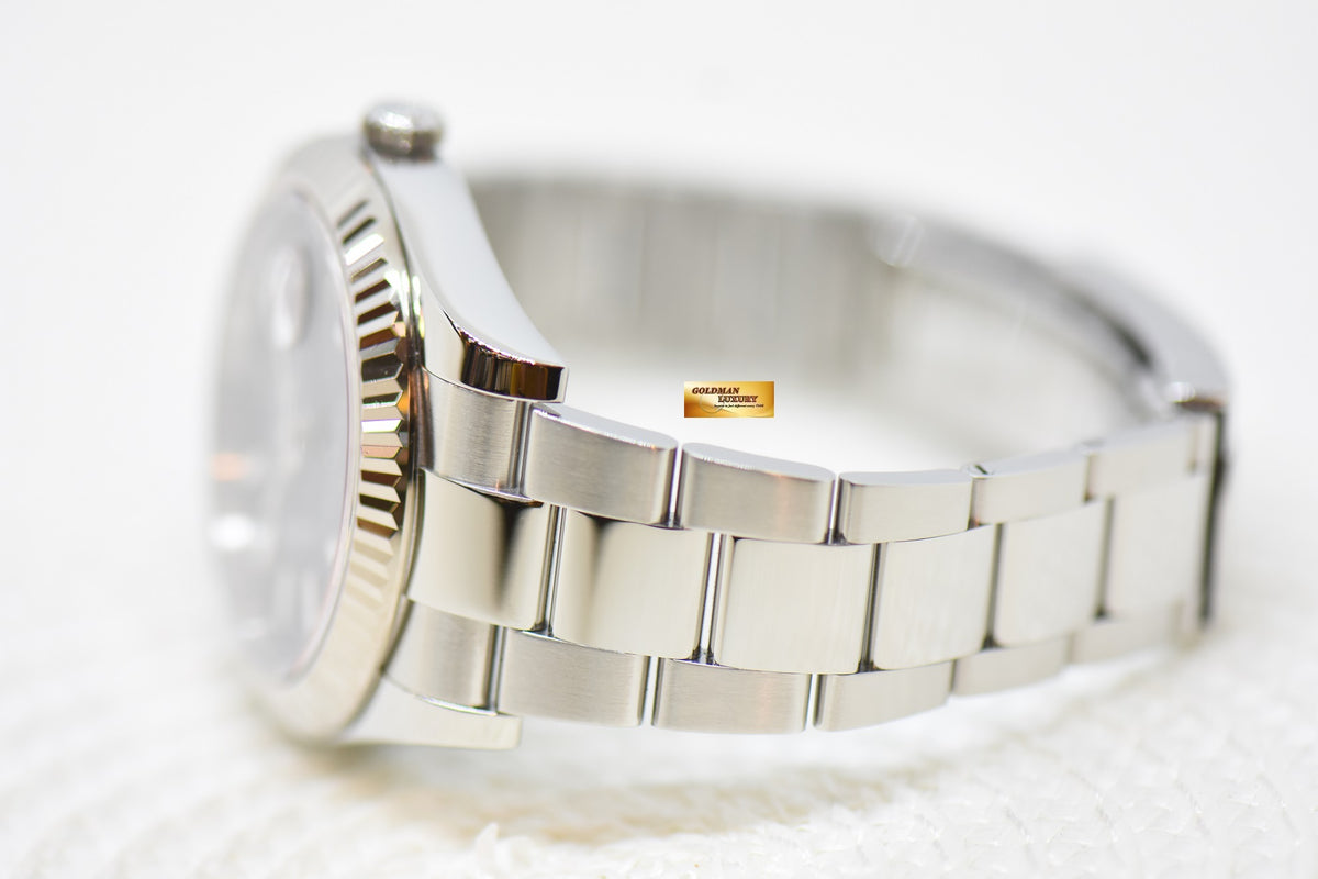 [SOLD] ROLEX OYSTER PERPETUAL DATEJUST 41mm STEEL IN OYSTER BRACELET BLUE DIAL 116334 (MINT)