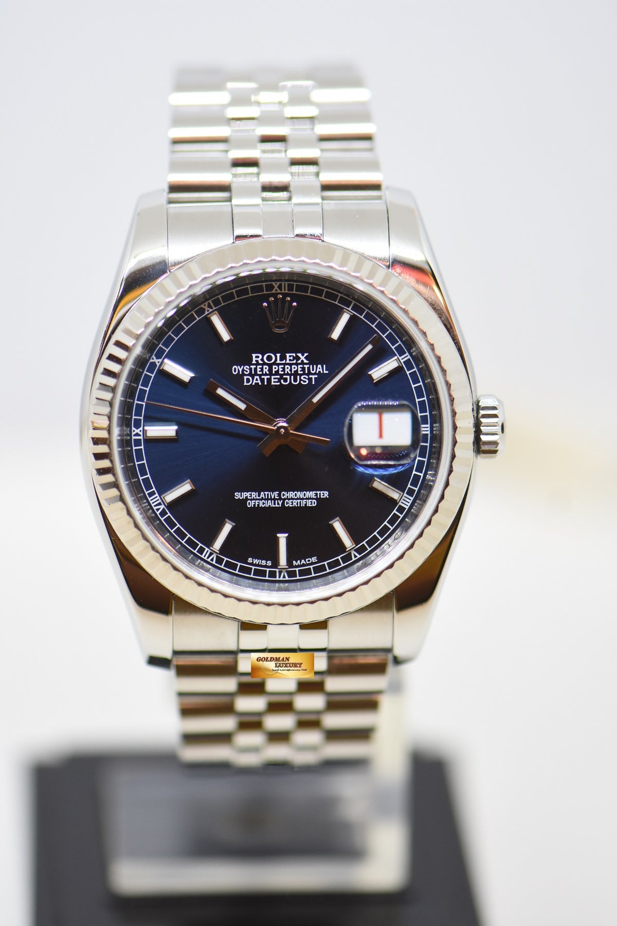 [SOLD] ROLEX OYSTER PERPETUAL DATEJUST 36mm STEEL IN JUBILEE BRACELET BLUE DIAL 116234 (MINT)