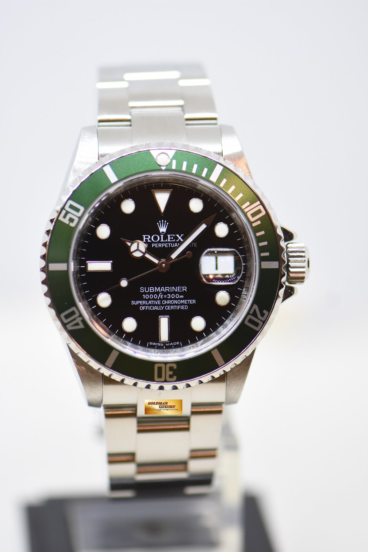 [SOLD] ROLEX OYSTER PERPETUAL SUBMARINER “KERMIT” 40mm STEEL IN BRACELET GREEN BEZEL 16610LV (MINT)