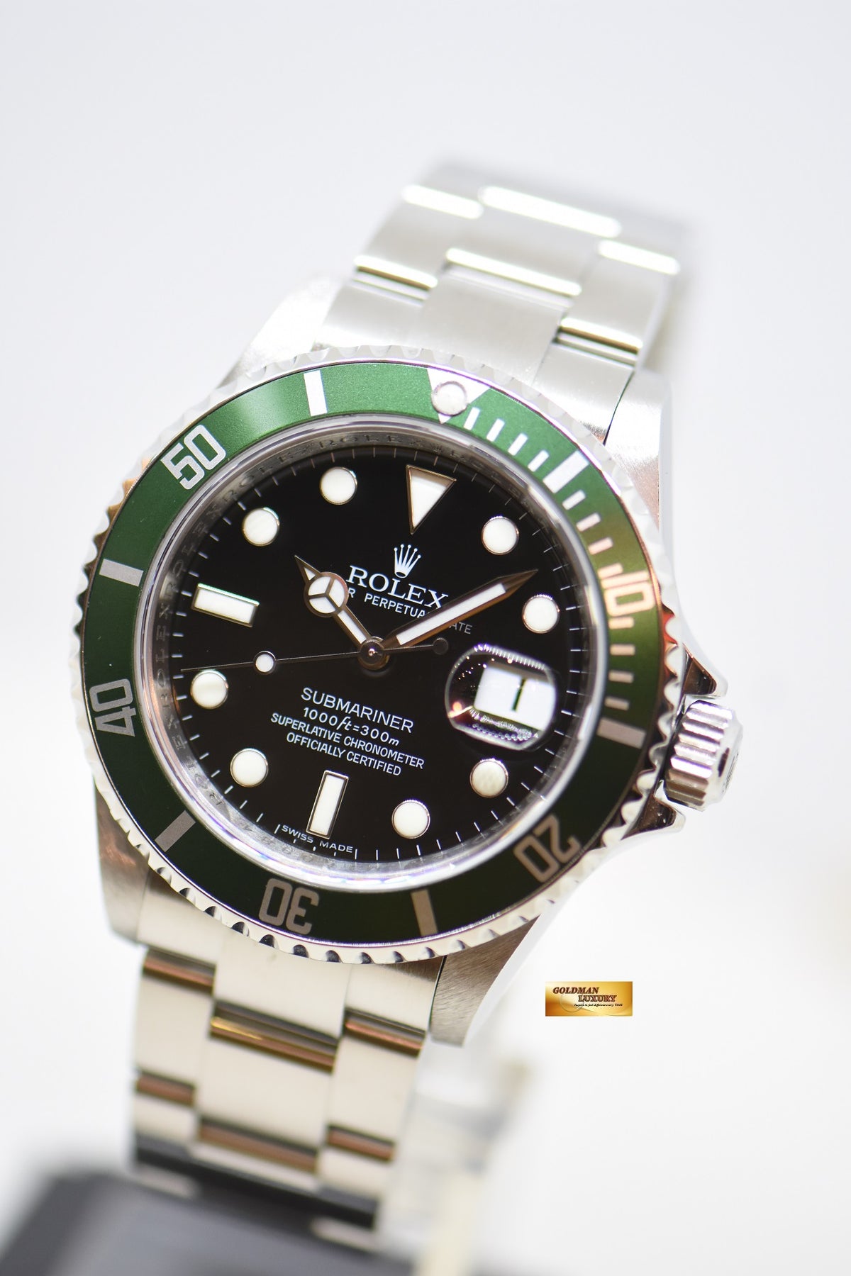 [SOLD] ROLEX OYSTER PERPETUAL SUBMARINER “KERMIT” 40mm STEEL IN BRACELET GREEN BEZEL 16610LV (MINT)