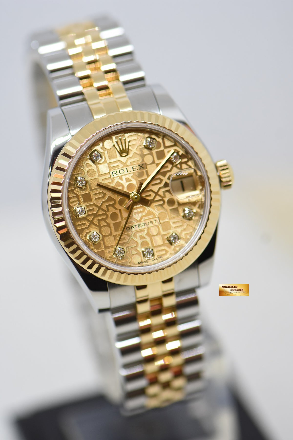 [SOLD] ROLEX OYSTER PERPETUAL DATEJUST 31mm GOLD /  STEEL IN JUBILEE BRACELET GOLD COMPUTER DIAMOND DIAL AUTOMATIC 178273 (MINT)