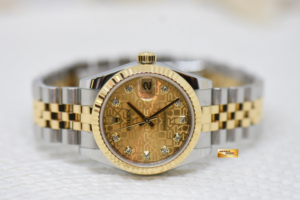 [SOLD] ROLEX OYSTER PERPETUAL DATEJUST 31mm GOLD /  STEEL IN JUBILEE BRACELET GOLD COMPUTER DIAMOND DIAL AUTOMATIC 178273 (MINT)