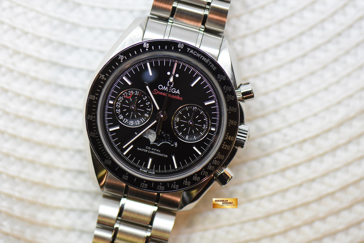 [SOLD] OMEGA SPEEDMASTER MOONPHASE CHRONOGRAPH 44.25mm STEEL IN BRACELET BLACK 304.30.44.52.01.001 (MINT)