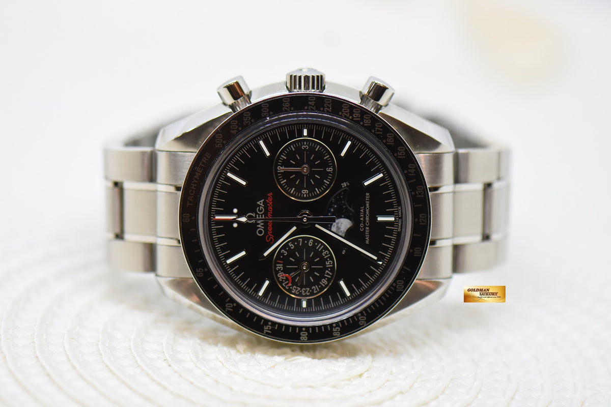 [SOLD] OMEGA SPEEDMASTER MOONPHASE CHRONOGRAPH 44.25mm STEEL IN BRACELET BLACK 304.30.44.52.01.001 (MINT)