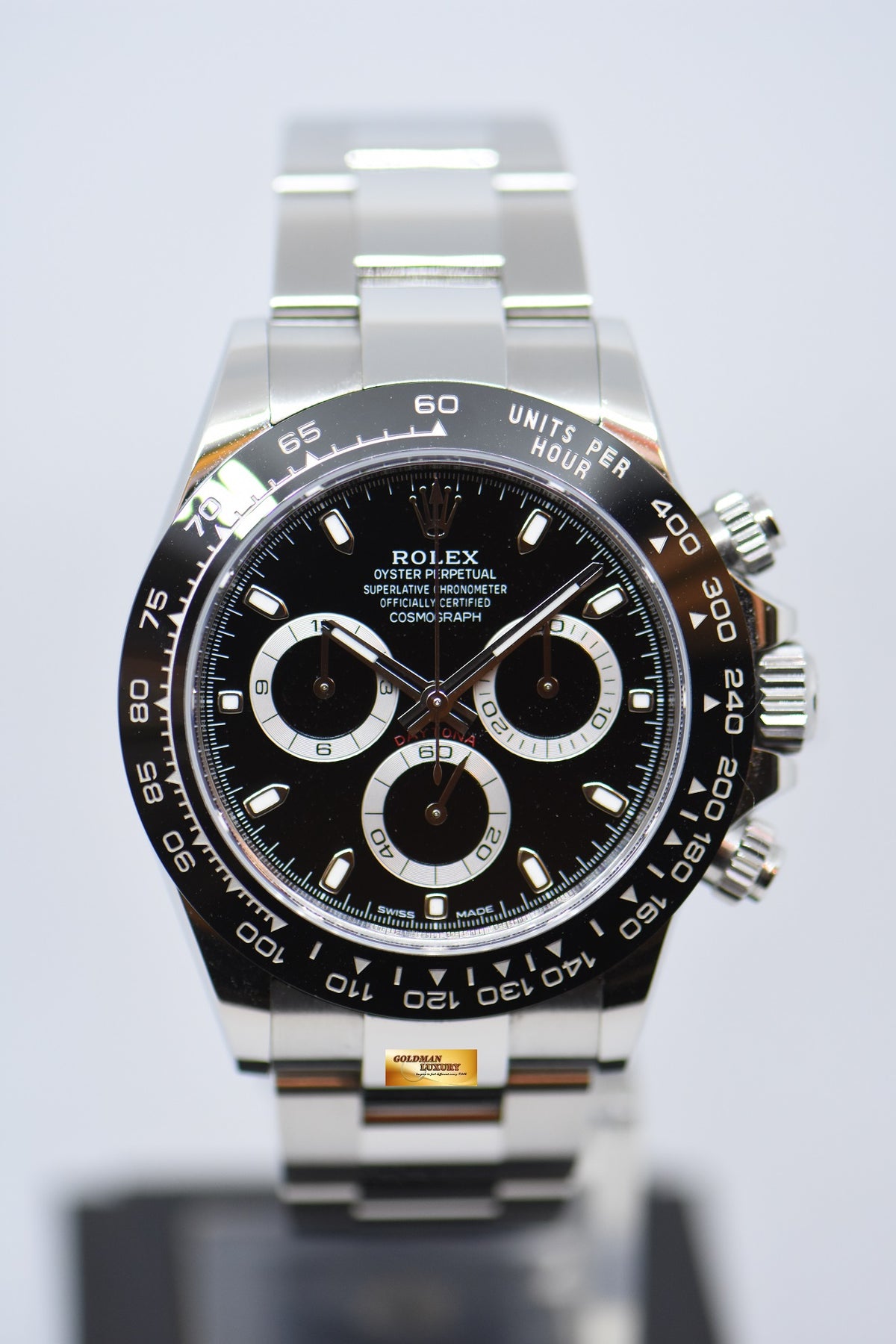 [SOLD] ROLEX OYSTER PERPETUAL DAYTONA CHRONOGRAPH 40mm CERAMIC BLACK BEZEL STEEL IN BRACELET BLACK DIAL 116500LN (MINT)