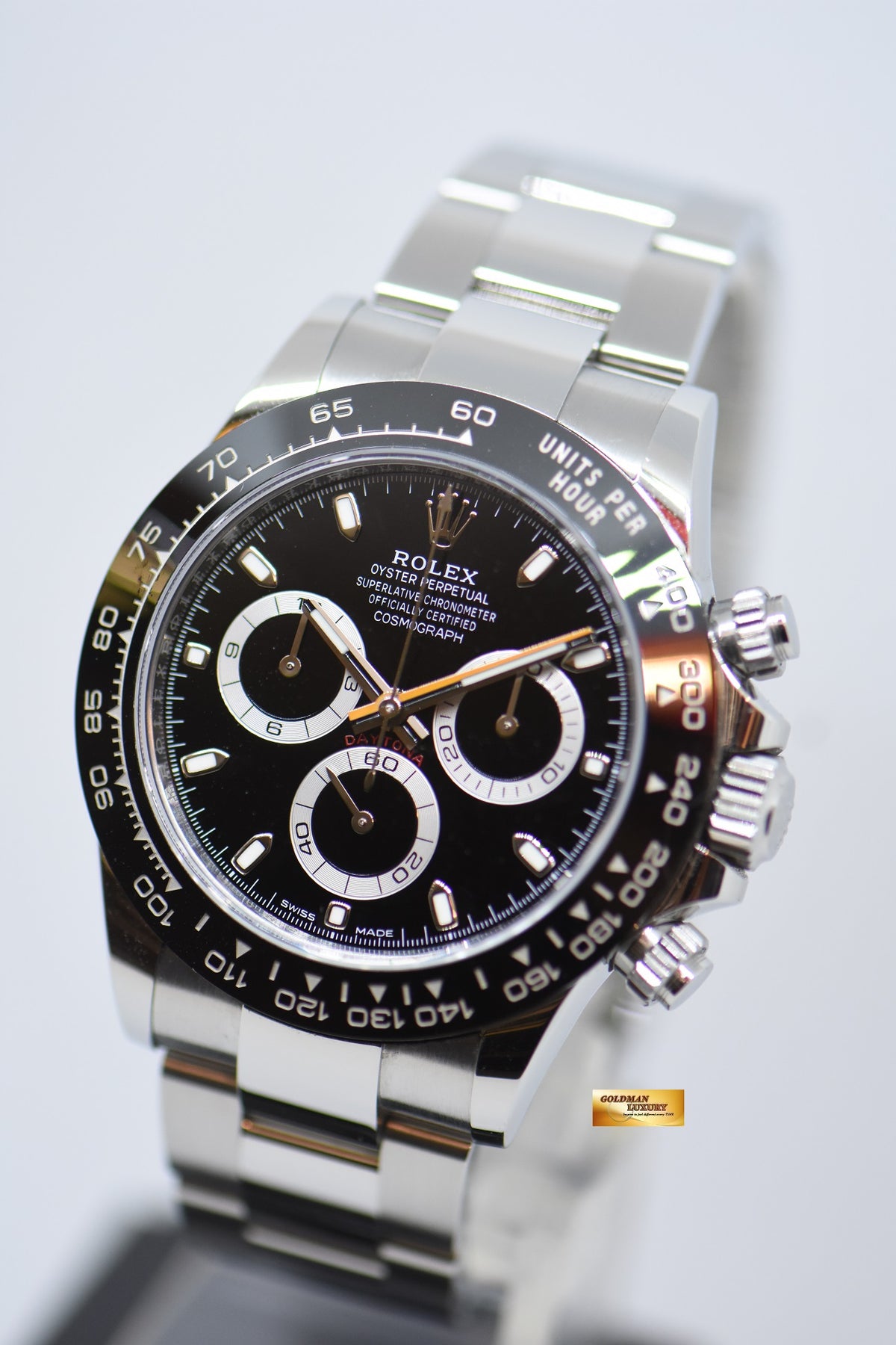 [SOLD] ROLEX OYSTER PERPETUAL DAYTONA CHRONOGRAPH 40mm CERAMIC BLACK BEZEL STEEL IN BRACELET BLACK DIAL 116500LN (MINT)