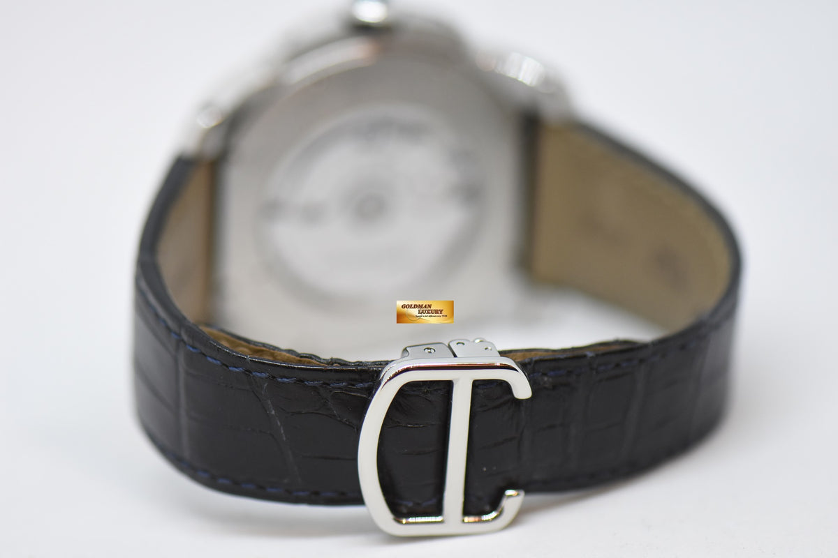 [SOLD] CARTIER De CALIBRE 42mm STEEL IN LEATHER STRAP DATE AUTOMATIC W7100015 (MINT)
