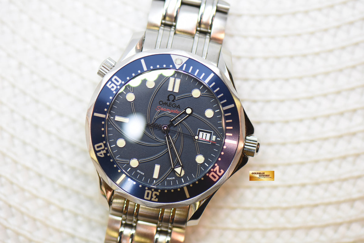 [SOLD] OMEGA SEAMASTER 41mm “JAMES BOND” 007 EDITION STEEL IN BRACELET BLUE WAVE DIAL 2226.8000 (LNIB)