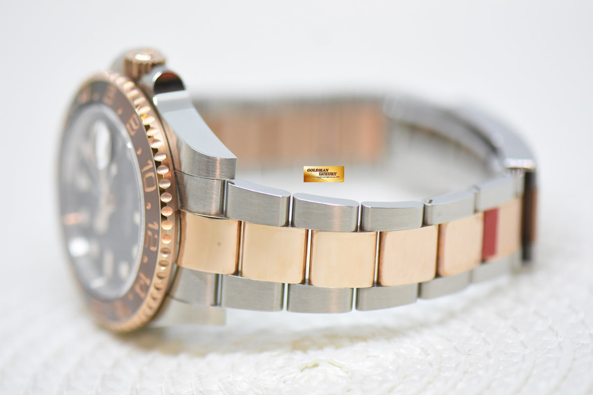 [SOLD] ROLEX OYSTER PERPETUAL GMT-MASTER II “ROOT-BEER” CERAMIC BROWN BEZEL EVEROSE GOLD / STEEL BRACELET 126711CHNR (LNIB)
