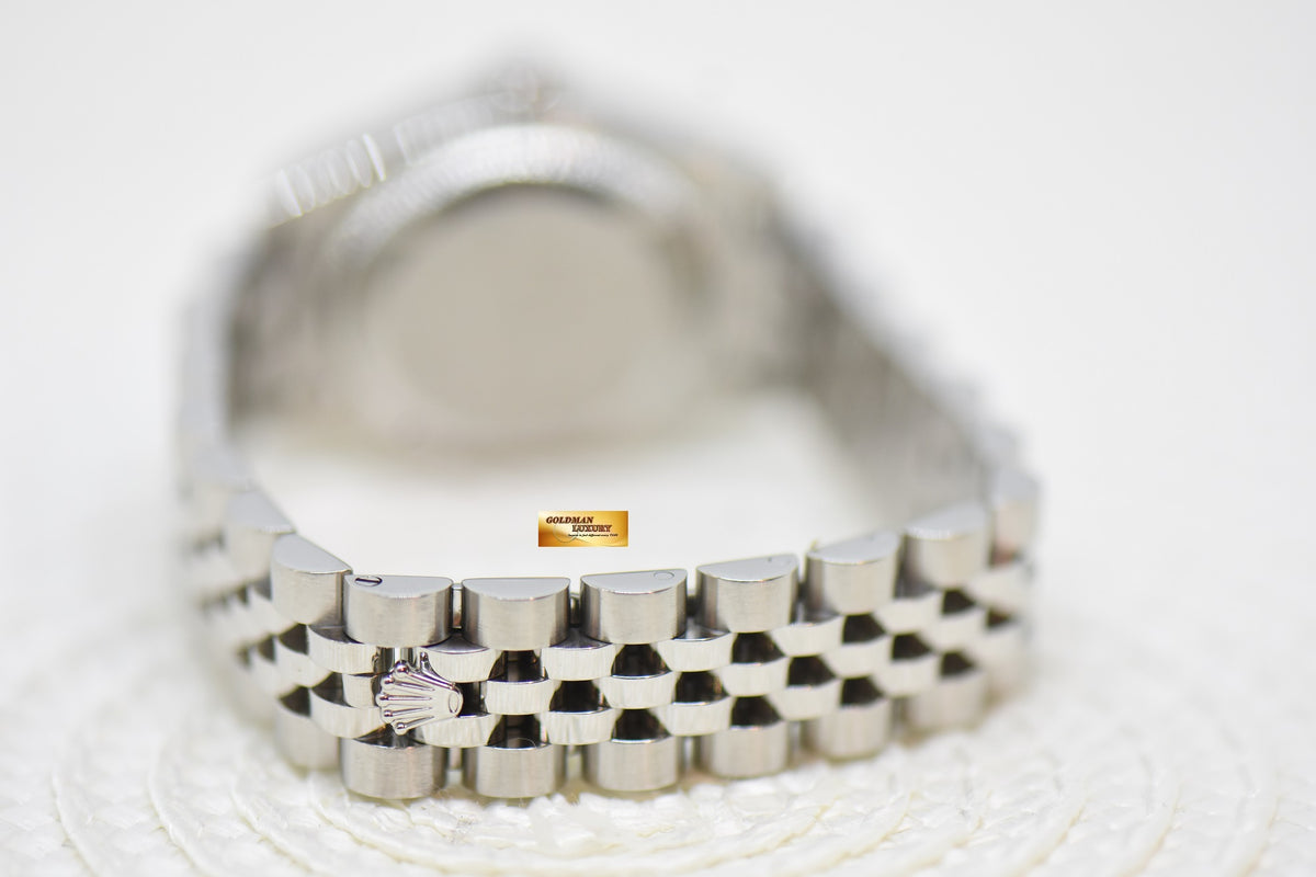 [SOLD] ROLEX OYSTER DATEJUST 26mm STEEL IN JUBILEE BRACELET BLACK DIAMOND DIAL 179174 (MINT)