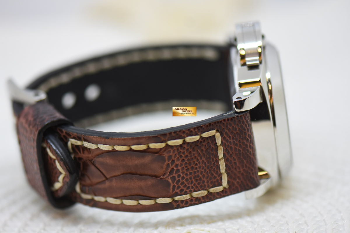 [SOLD] PANERAI LUMINOR GMT 44mm STEEL IN LEATHER BLACK DIAL AUTOMATIC PAM 88 (MINT)