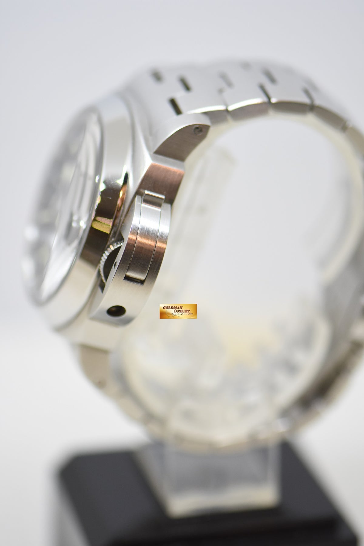 [SOLD] PANERAI LUMINOR 1950 GMT 44mm STEEL IN BRACELET BLACK DIAL AUTOMATIC PAM 297 (MINT)