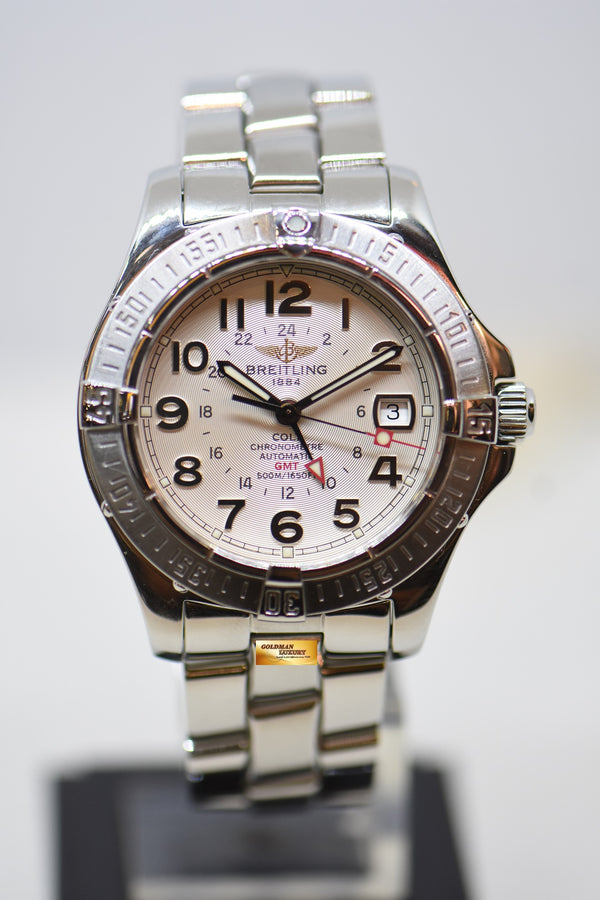[SOLD] BREITLING COLT GMT DATE 40mm STEEL IN BRACELET AUTOMATIC A32350 (MINT)