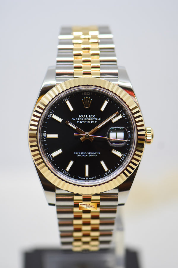 [SOLD] ROLEX OYSTER PERPETUAL 41mm GOLD / STEEL IN JUBILEE BRACELET BLACK DIAL AUTOMATIC 126333 (NEW-UNWORN)
