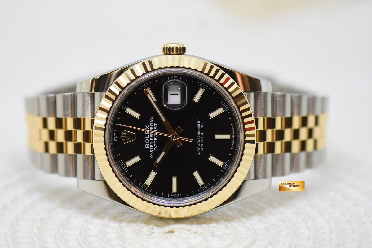 [SOLD] ROLEX OYSTER PERPETUAL 41mm GOLD / STEEL IN JUBILEE BRACELET BLACK DIAL AUTOMATIC 126333 (NEW-UNWORN)