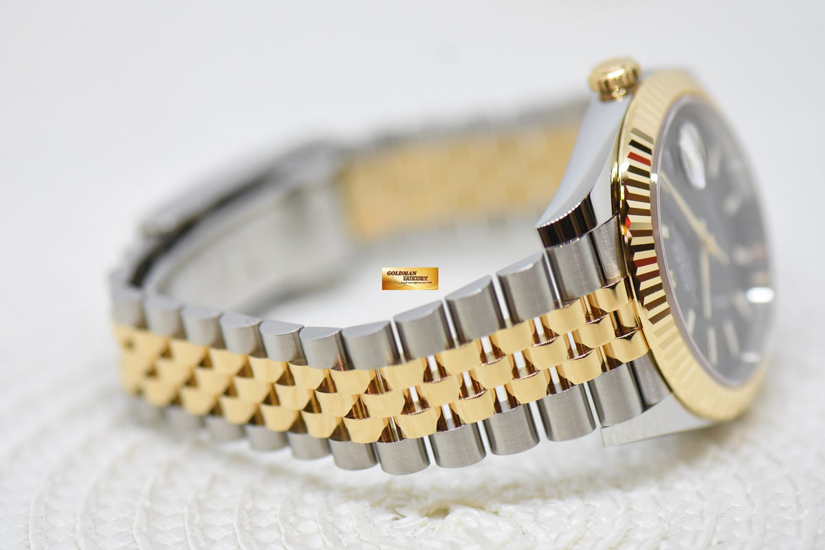 [SOLD] ROLEX OYSTER PERPETUAL 41mm GOLD / STEEL IN JUBILEE BRACELET BLACK DIAL AUTOMATIC 126333 (NEW-UNWORN)