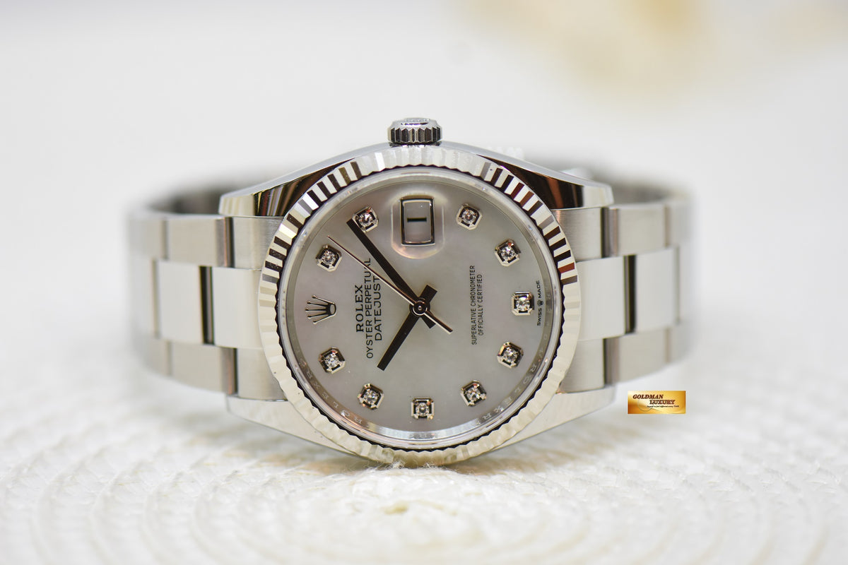 [SOLD] ROLEX OYSTER PERPETUAL 36mm STEEL IN OYSTER BRACELET MOP DIAMOND DIAL AUTOMATIC 126234 (NEW-UNWORN)