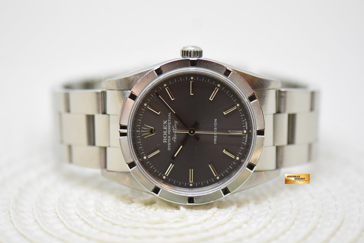 [SOLD] ROLEX OYSTER PERPETUAL AIR-KING 34mm PRECISION STEEL GREY DIAL 14010 (MINT)