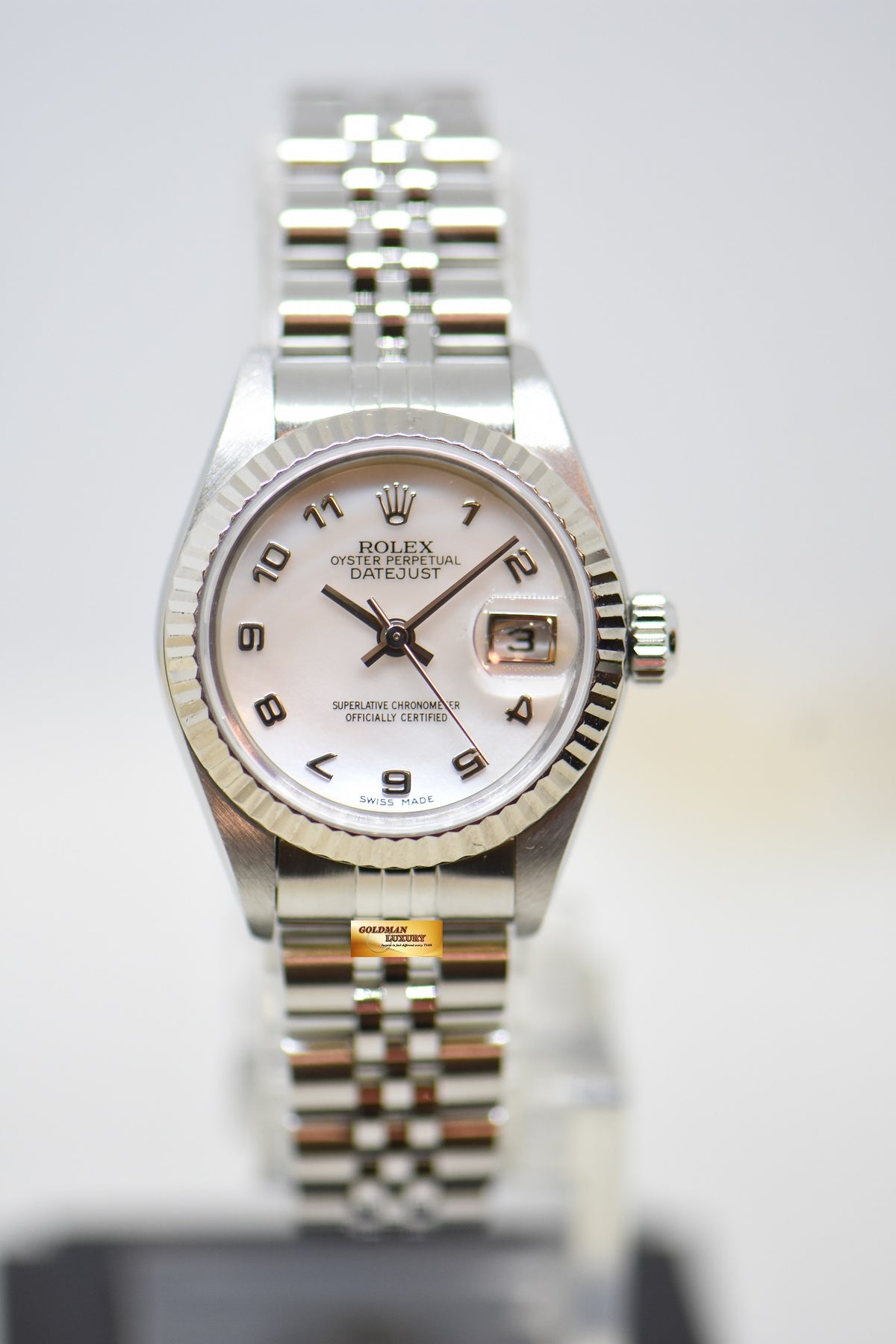 [SOLD] ROLEX OYSTER DATEJUST 26mm STEEL IN JUBILEE BRACELET MOP DIAL 79174 (MINT)