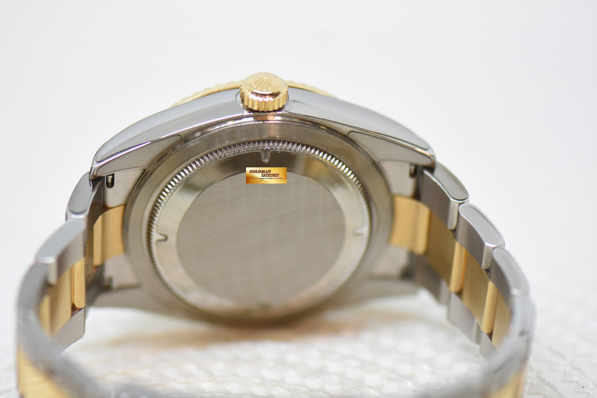 [SOLD] ROLEX OYSTER PERPETUAL SKY-DWELLER ANNUAL CALENDAR GMT GOLD / STEEL CHAMPAGNE GOLD DIAL 326933 (MINT-RX8 STICKERS ON)