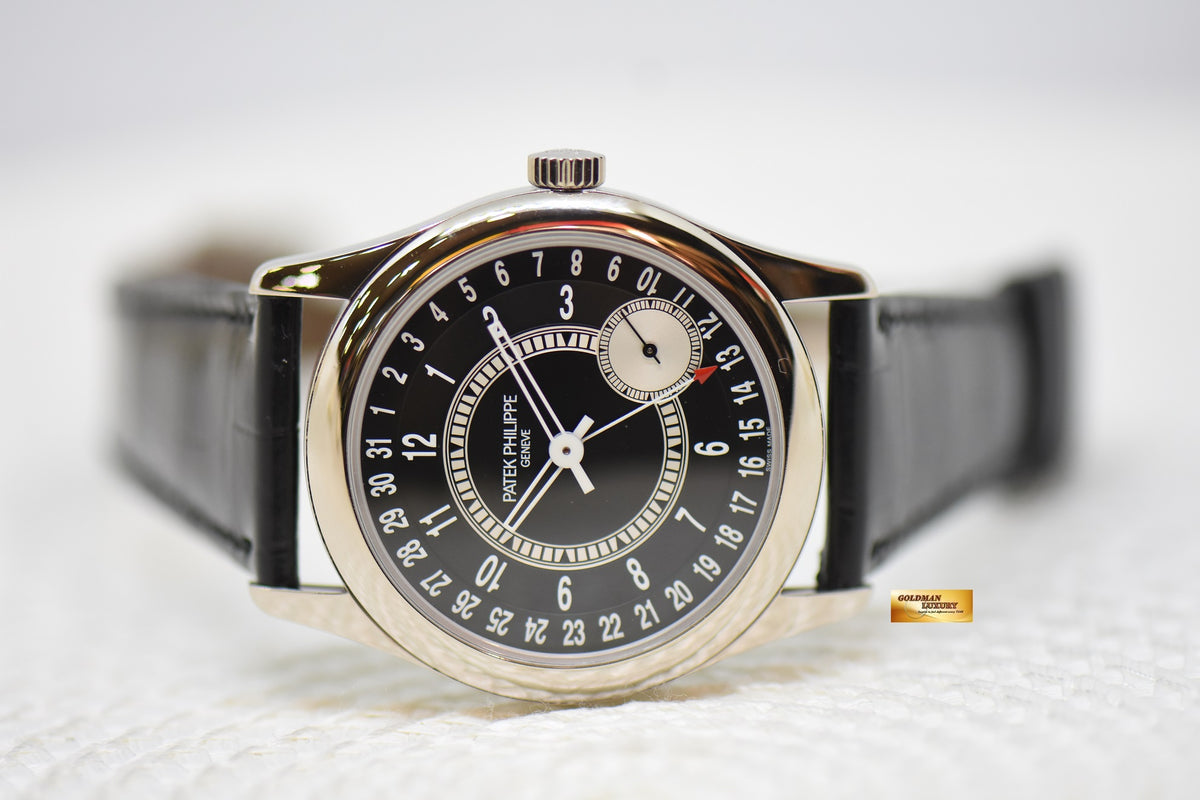 [SOLD] PATEK PHILIPPE CALATRAVA 39mm WHITE GOLD IN LEATHER STRAP AUTOMATIC 6006G (LNIB)