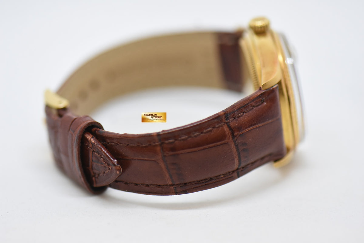 [SOLD] ROLEX OYSTER PERPETUAL RED DATEJUST 36mm YELLOW GOLD GOLD OCC DIAL (NON-QUICK-SET DATE) 6305 [HEAD ONLY] (VINTAGE)