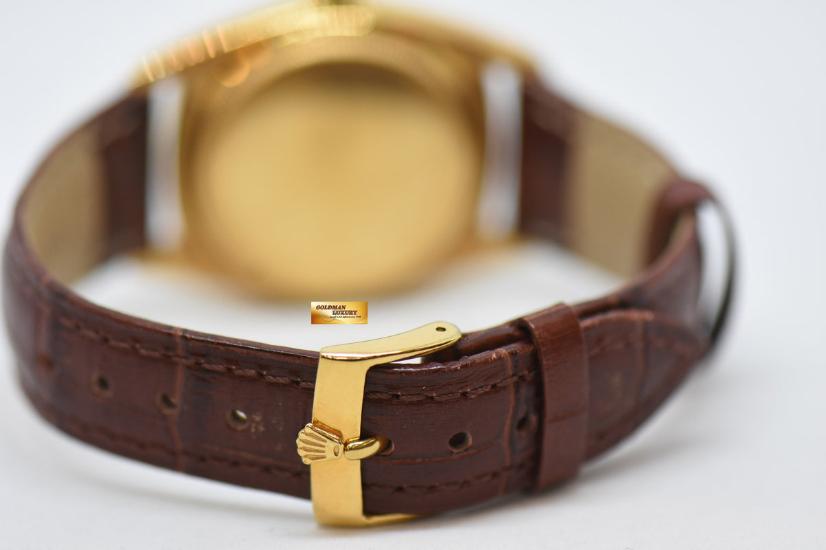 [SOLD] ROLEX OYSTER PERPETUAL RED DATEJUST 36mm YELLOW GOLD GOLD OCC DIAL (NON-QUICK-SET DATE) 6305 [HEAD ONLY] (VINTAGE)