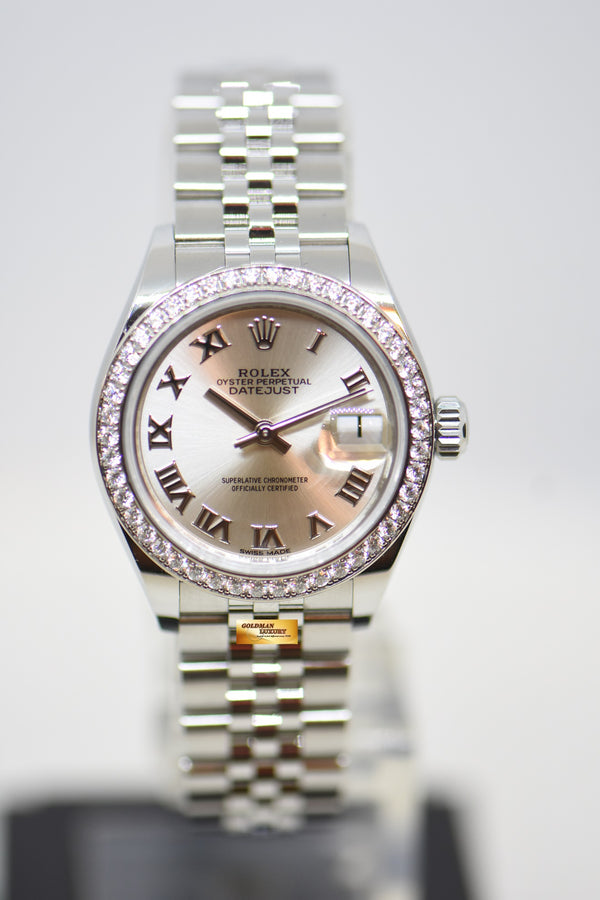 [SOLD] ROLEX OYSTER DATEJUST 28mm ORIGINAL DIAMOND BEZEL STEEL IN JUBILEE BRACELET SILVER ROMAN DIAL 279384RBR (MINT)