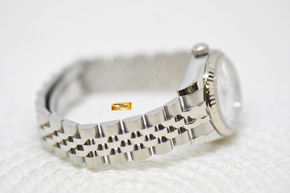 [SOLD] ROLEX OYSTER DATEJUST 26mm STEEL IN JUBILEE BRACELET WHITE DIAMOND DIAL 179174 (MINT)