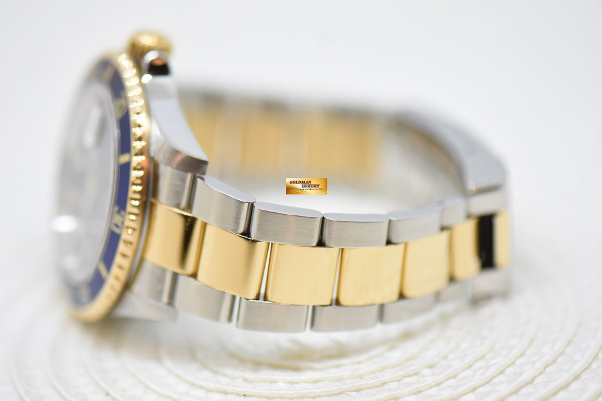 [SOLD] ROLEX OYSTER PERPETUAL SUBMARINER GOLD / STEEL IN BRACELET BLUE DIAL 16613LB (NO PINHOLE-SOLID ENDLINKS) (MINT)