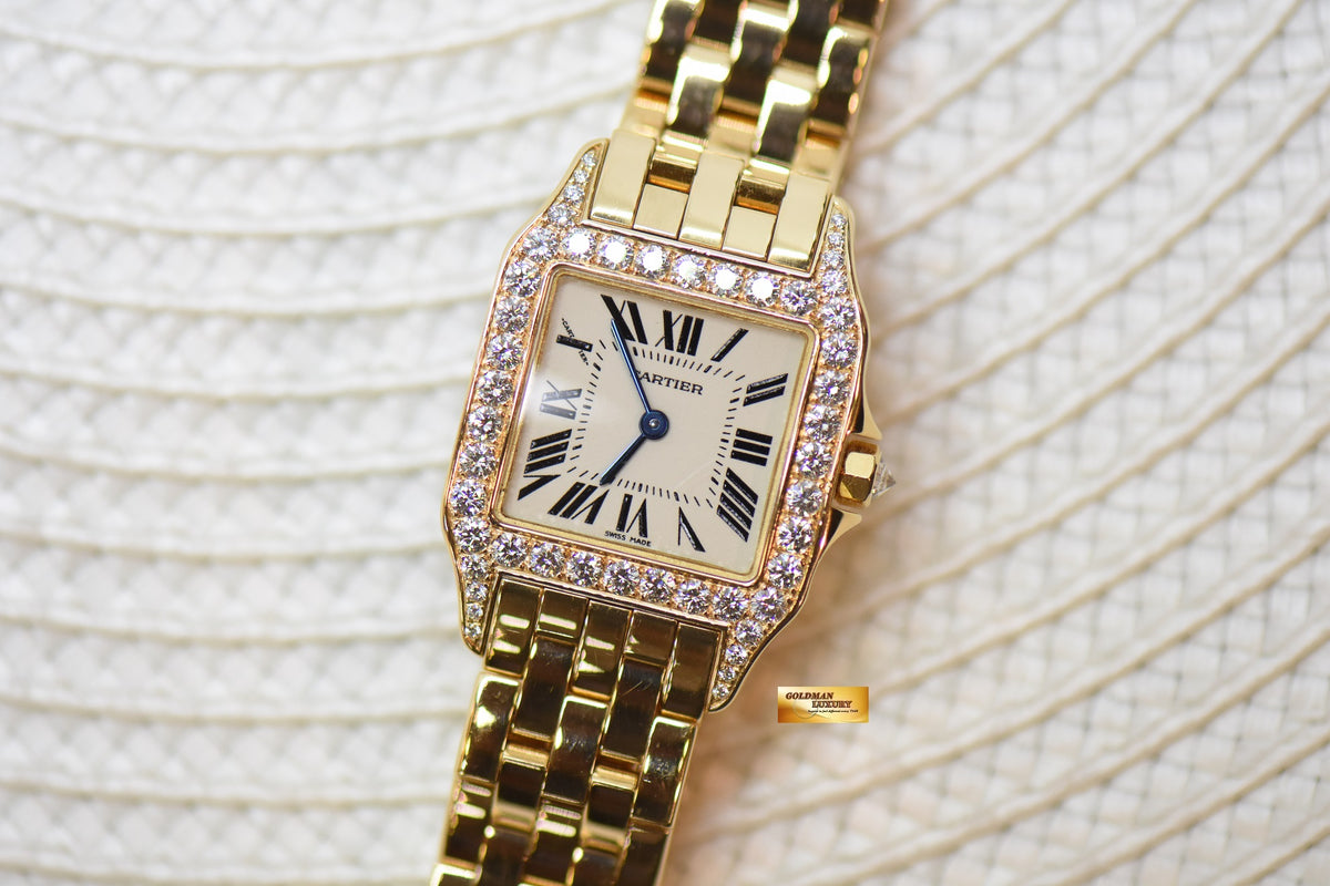 [SOLD] CARTIER SANTOS DEMOISELLE 18K ROSE GOLD IN BRACELET DIAMOND QUARTZ 2702 (MINT)