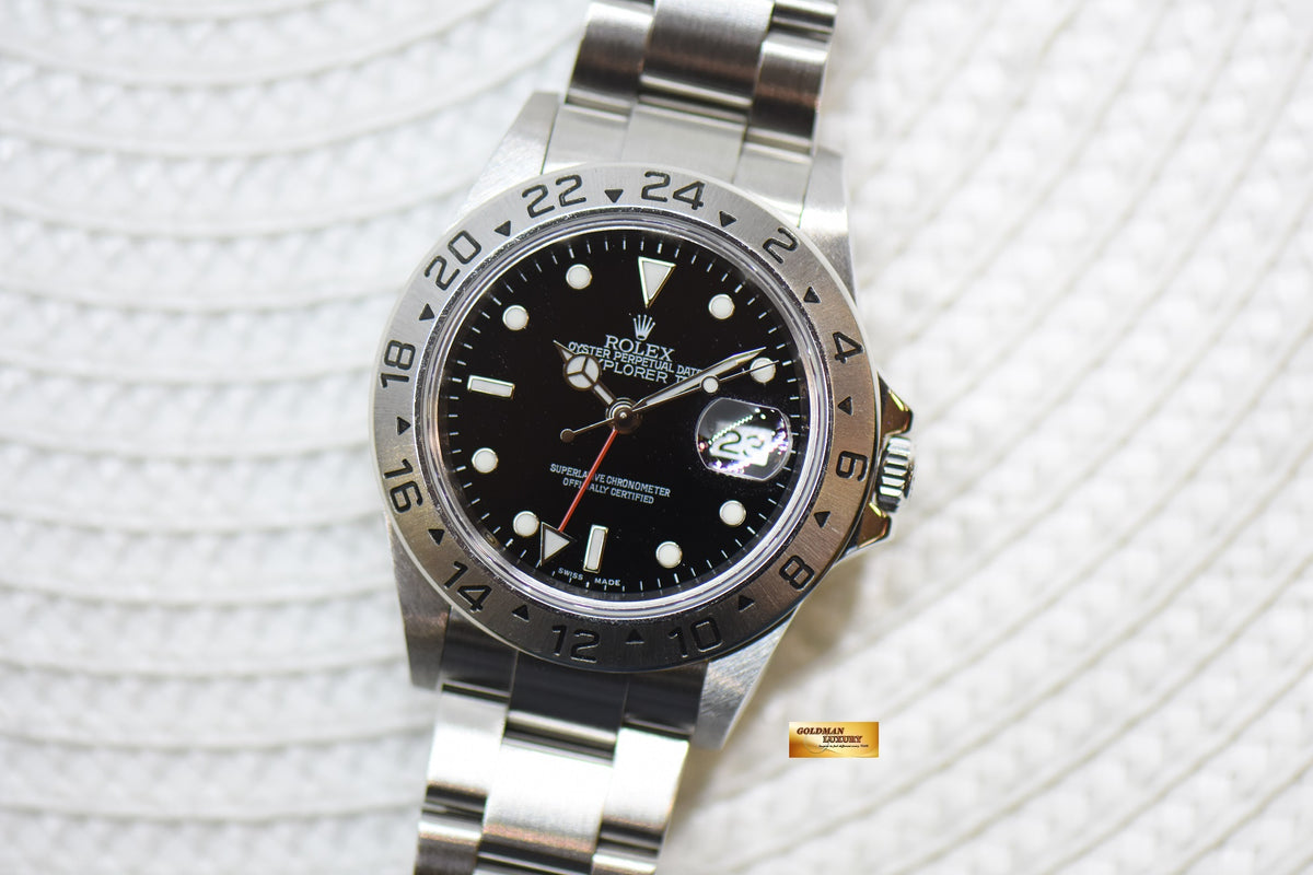 [SOLD] ROLEX OYSTER PERPETUAL EXPLORER II 40mm STEEL BLACK DIAL CALIBRE 3185 16570 (NO PINHOLE) (MINT)