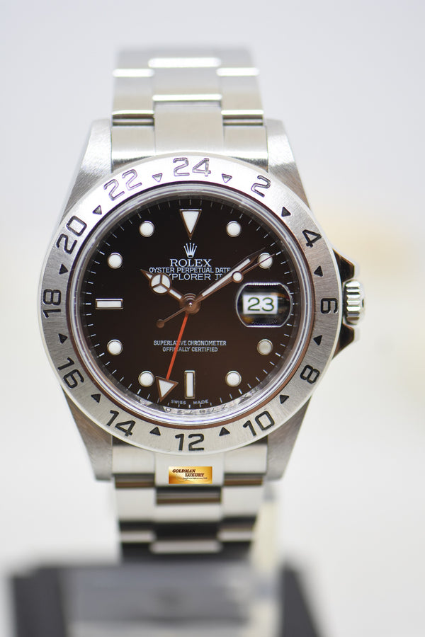 [SOLD] ROLEX OYSTER PERPETUAL EXPLORER II 40mm STEEL BLACK DIAL CALIBRE 3185 16570 (NO PINHOLE) (MINT)