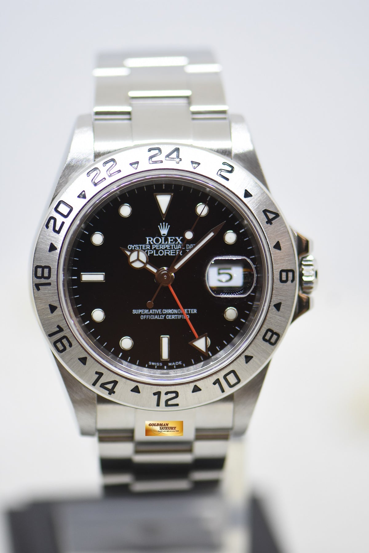 [SOLD] ROLEX OYSTER PERPETUAL EXPLORER II 40mm STEEL BLACK DIAL CALIBRE 3185 16570 (REHAUT ENGRAVINGS-NO PINHOLE) (MINT)